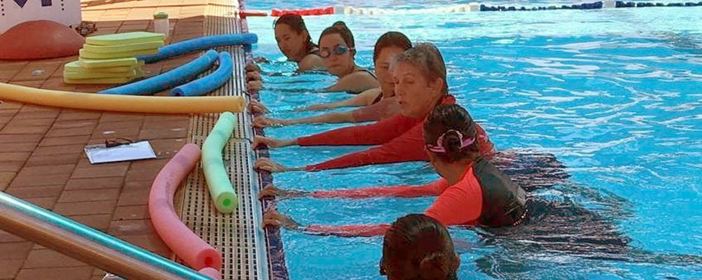 Women with their instructor in the pool at South Hedland Aquatic Centre