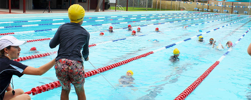 pool lifesaving event at school swimming carnival