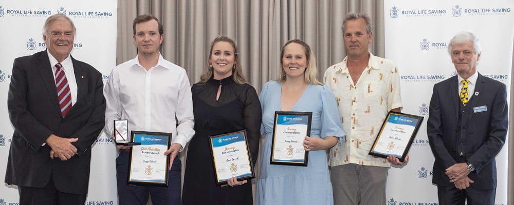 Rottnest Swim team receiving their Bravery Awards at the 2021 event