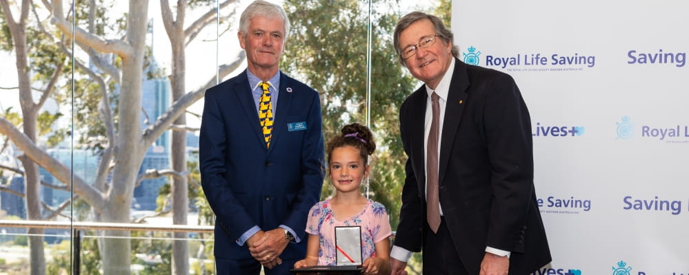 Bravery Award awardee Ruby-Maree Ugle receives her Gold Star Bravery Award