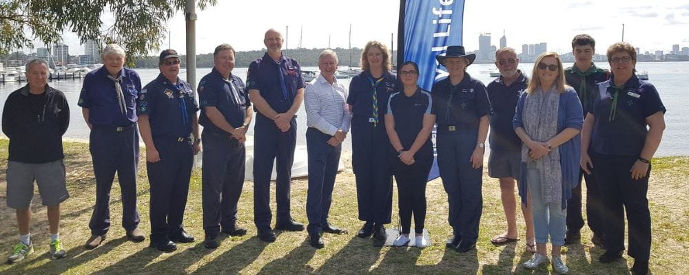 Scouts members with Bill Marmion MLA at Pelican Point