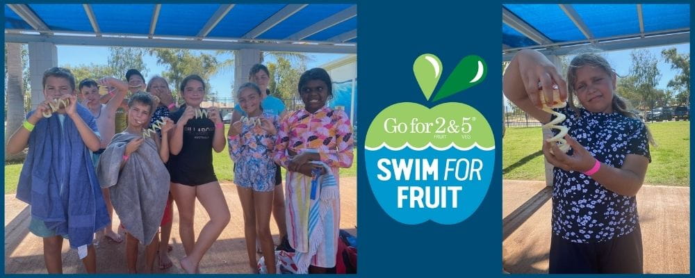 children in South Hedland participating in the Swim for Fruit program