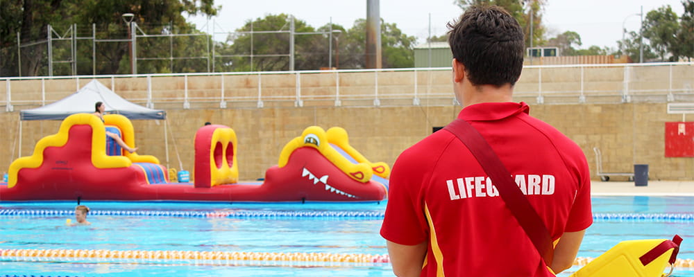 Lifeguard watching over the pool