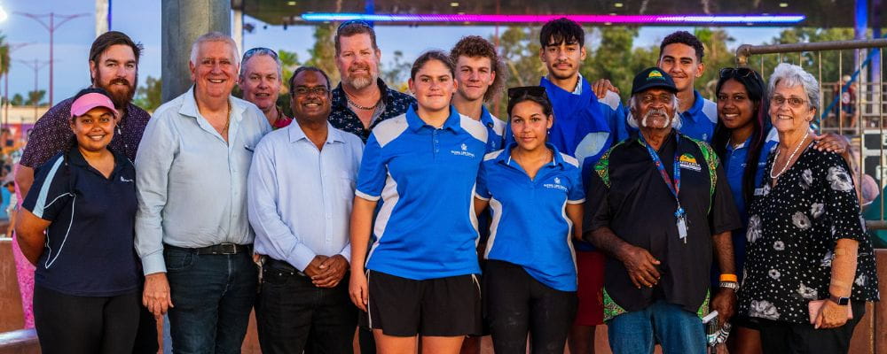 Royal Life Saving's Talent Pool team at the Hedland Skatepark opening