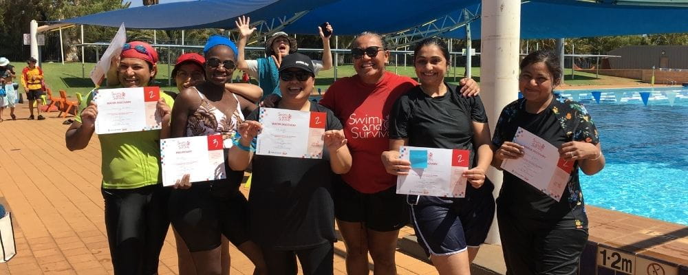 Hedland multicultural women completing a swimming program