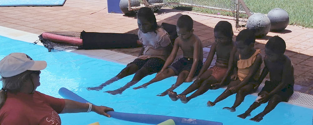 Yandeyarra students at a swimming lesson