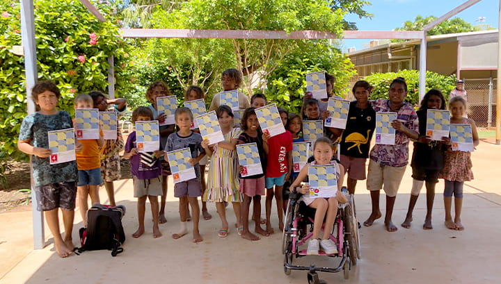 La Grange Remote Community School students with their swimming certificates