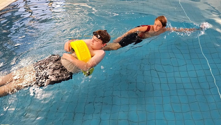 Junior Lifeguard Club members practising their skills