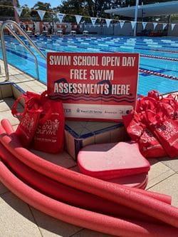 Example of ESS Open Day setup at a pool