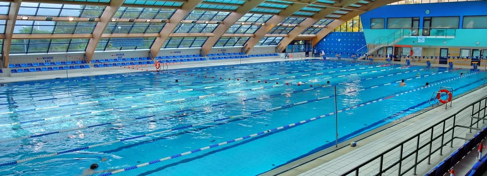 an indoor public swimming pool