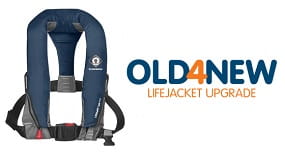 slim-fitting lifejacket and Old4New logo