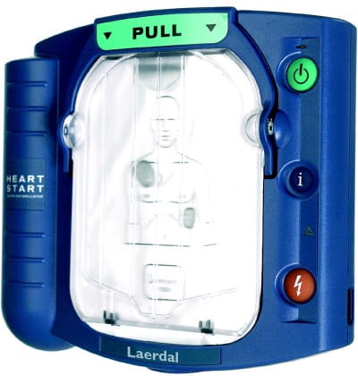 Blue HS1 Heartstart defibrillator unit