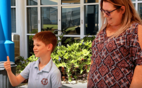 young boy who was saved as a baby by his mother's quick thinking and CPR skills