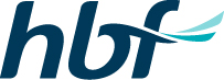 HBF logo with teal ticks