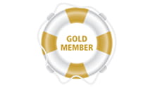 Gold affiliated member life ring logo