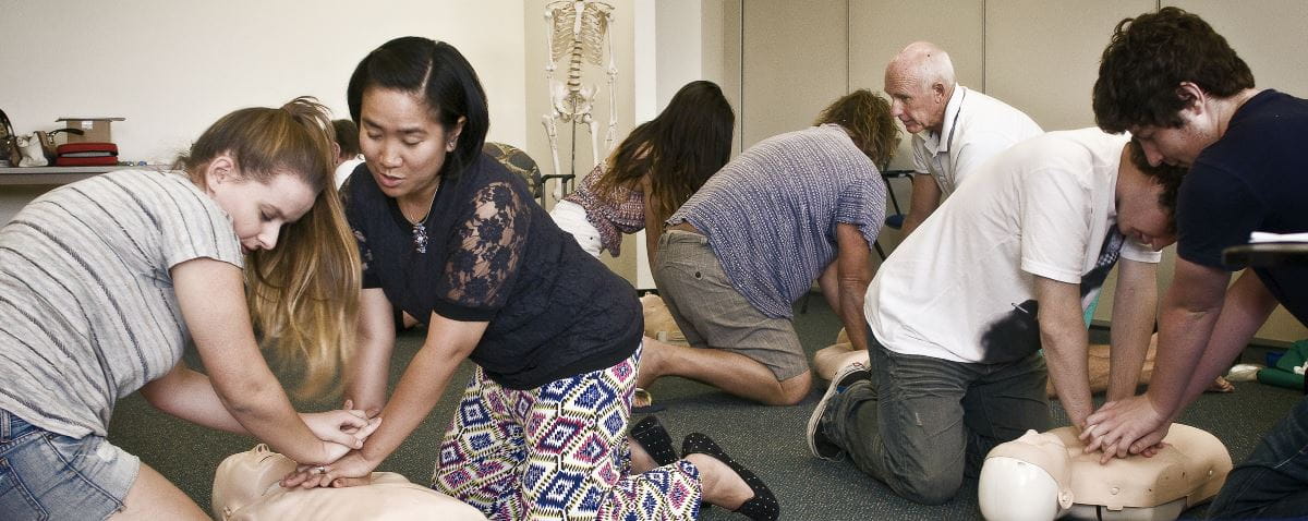 Learning CPR in a First Aid Course