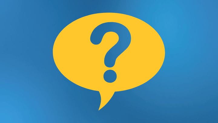 Blue background with question mark