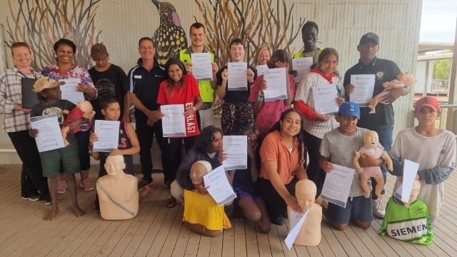 Wiluna participants at a first aid course