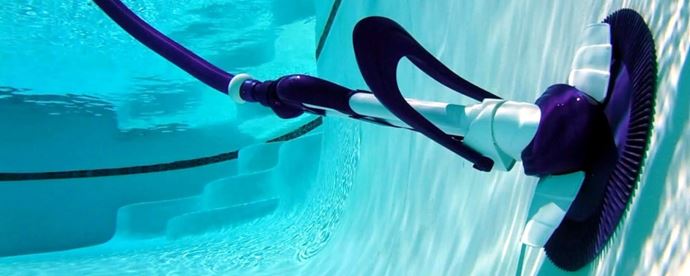 image of a suction pool cleaner in a pool