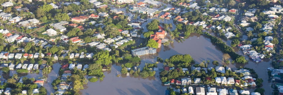An image of a flooded area taken from the sky